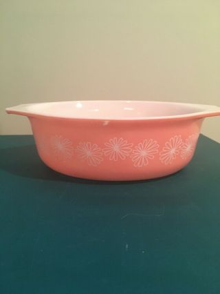 Vintage 043 Pyrex Pink Daisy Casserole Dish 1 1/2 Quart (no Lid)
