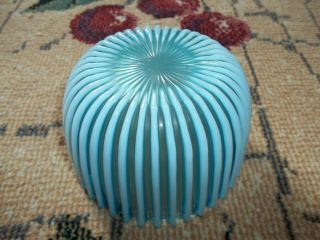Vintage Beatty Glass Ribbed Small Serving Bowl Light Blue 2