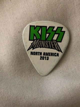 Kiss Monster Tour Guitar Pick Eric Singer Signed North America 2013 Catman Green