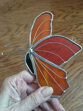 Pretty Monarch Colored Stained Glass Butterfly Suncatcher Gift Sun Catcher