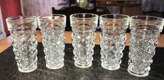Vintage 5 Piece Anchor Hocking Clear Glass Wexford Shot Glass.  3” H
