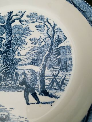VINTAGE CURRIER & IVES PIE PLATE 10 INCH DIAMETER AND SERVING VEGGIE BOWL 9 INCH 7