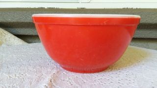 Vintage Pyrex Glass Primary Red Mixing Bowl 402
