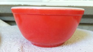 Vintage PYREX Glass Primary Red Mixing Bowl 402 2