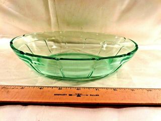 Vtg Depr Glass Victory 9 - Inch Oval Vegetable Bowl,  Green,  Diamond Glassware Co.