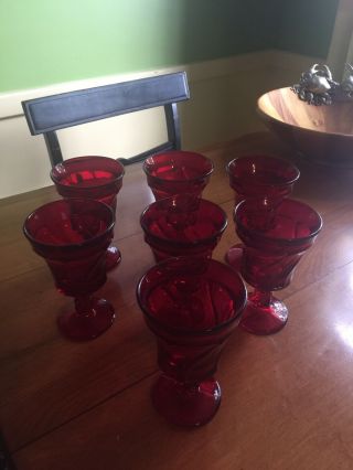 Fostoria American Ruby Red Glasses,  Bought In 1960s