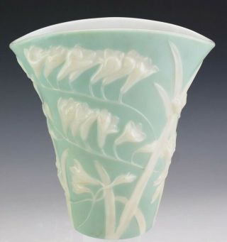 Antique Art Deco Freesia Flower Phoenix Consolidated Cased Art Glass Vase Nr Sms
