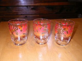 Vintage Libbey Glass Fall Leaves Tumblers 8 oz.  Set of 3 Cocktails Juice Whiskey 2