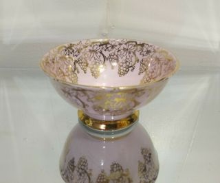 Vtg Royal Standard Fine Bone China England Pink Gold Grapes Sugar Bowl & Creamer 4