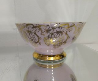 Vtg Royal Standard Fine Bone China England Pink Gold Grapes Sugar Bowl & Creamer 5