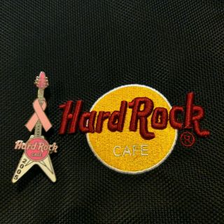 2005 Hard Rock Cafe Pin Breast Cancer Awareness Limited Edition Guitar Pin