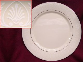 Lenox Courtyard Platinum Dinner Plate 11 ",  Ivory With White Shell Scroll