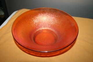 Amber Opalescent Iridescent Glass Bowl with By Cracky Design 2