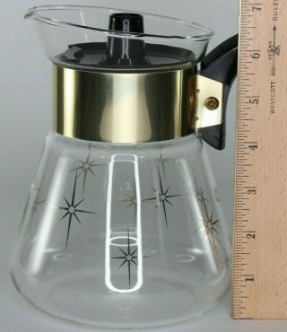 Vintage Pyrex Coffee Pot Atomic Starburst Design,  Corning 6 Cup Carafe And Lid