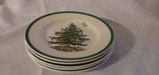 Set Of 5 Spode Christmas Tree Dessert Salad Plates 7 3/4 Inch