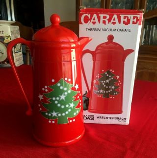 Waechtersbach Thermal Carafe Christmas Tree Pitcher Rare Red 12 " Tall,