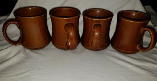 4 Ultima China Vintage Thick Heavy Ceramic Restaurant Diner Brown Coffee Mug Cup