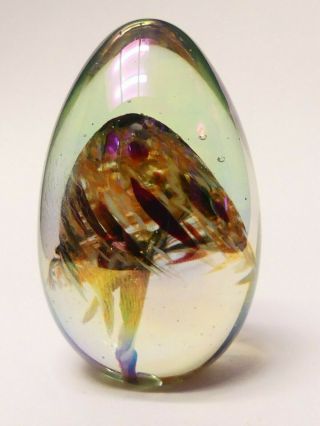 1983 Mt Saint Helen MSH 83 Signed Art Glass Egg Paperweight 2