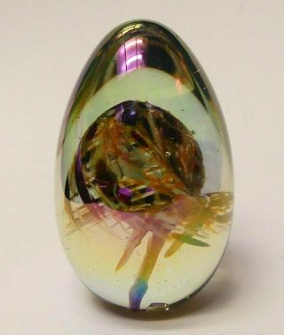 1983 Mt Saint Helen MSH 83 Signed Art Glass Egg Paperweight 5