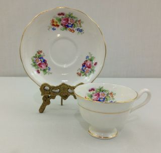 Vintage Royal Albert Dainty Floral Crown China England Tea Cup And Saucer Set