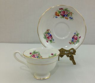 Vintage Royal Albert Dainty Floral Crown China England Tea Cup And Saucer Set 2