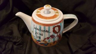 Johnson Brothers Porcelain Teapot & Lid Born To Shop - Instant Human Just Add Tea