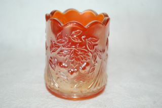 Marigold Carnival Glass Autumn Leaf Small Toothpick/match Holder