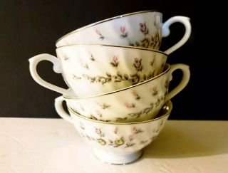 Vintage Style House Fine China Picardy Platinum Cups