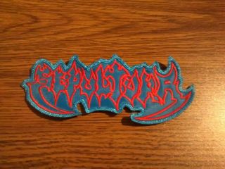 Sepultura,  Sew On Red And Blue Embroidered Patch