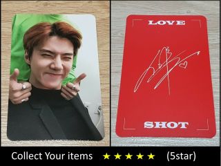 Exo 5th Repackage Album Love Shot Love Red Sehun Official Photo Card