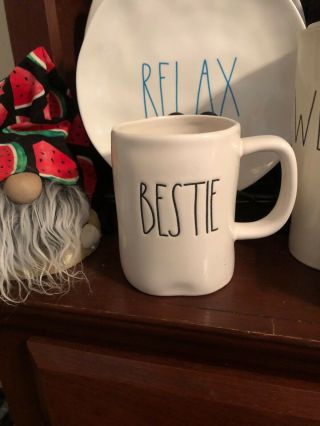 Rae Dunn Mug Bestie Ll Coffee Tea Mug Large Letter White Ceramic Cup