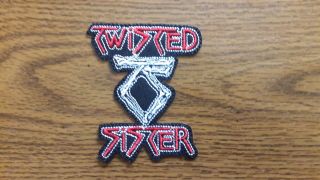 Twisted Sister,  Logo,  Iron On Red And White Embroidered Patch