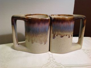 Drip Glaze Pottery Mugs Coffee Cups 4 3/8 " T X 3 " Rim