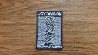Joy Division,  Unknown Pleasures,  Iron On White Embroidered Patch