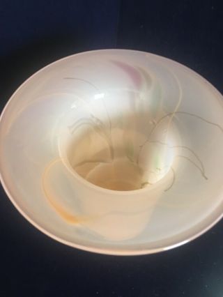 Vintage Art Glass Vase Stunning Hand Blown,  Signed Piece 3