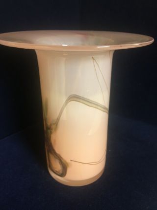 Vintage Art Glass Vase Stunning Hand Blown,  Signed Piece 4