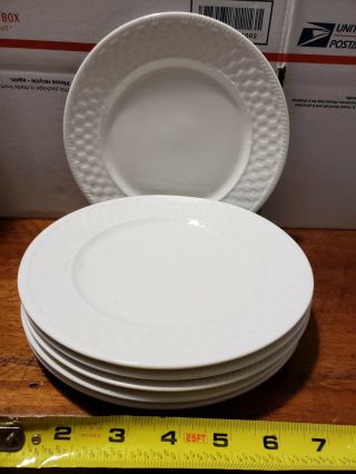 Set Of 6 Oneida Westerly Basket 7 3/4” Salad Plates White Wicker