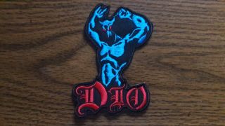 Dio,  Iron On Red And Blue Embroidered Patch
