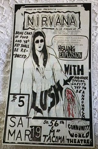 Nirvana Poster Print First Concert As “nirvana” 10 X 17