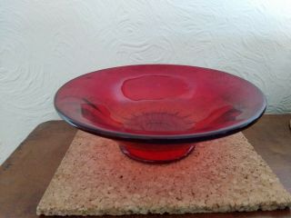 Whitefriars Glass Ruby Red Footed Bowl Dish Design 9273 Mid 20th Century 15cm