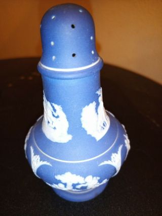 Vintage Wedgwood Blue And White Jasperware Imperial Pepper Pot