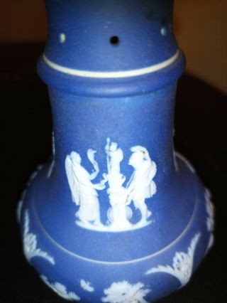 Vintage Wedgwood Blue and White Jasperware Imperial Pepper Pot 4
