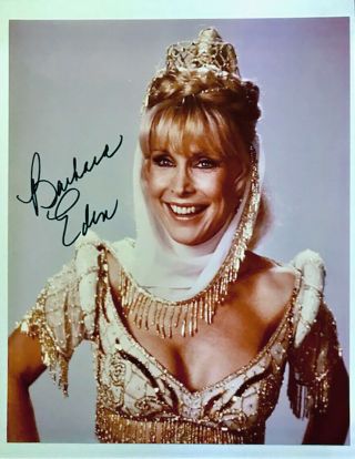Signed Press Photo Jeannie Barbara Eden I Dream Of Jeanie Vintage Bewitched Tv
