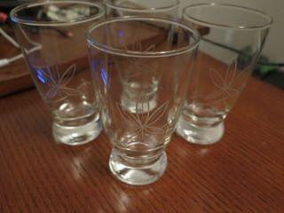Vtg Winfield Passion Flower Etched Glasses Tea / Highball 10oz Set Of 4