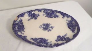 Antique Royal Staffordshire Arcadia Burslen England Flow Blue 10.  75 " Platter