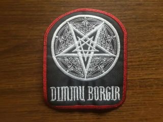 Dimmu Borgir,  Logo,  Sew On White With Red Edge Embroidered Patch