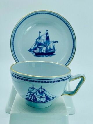 Spode TRADE WINDS BLUE Canton Tea cup and Saucer 2