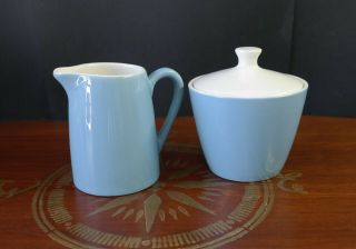 Vintage Royal China Blue Heaven Creamer And Sugar Bowl Blue Mcm