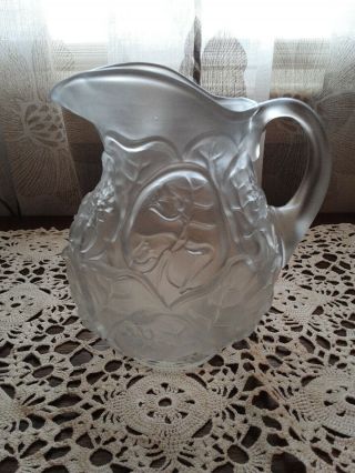 Fenton Frosted Water Lily Pitcher Only