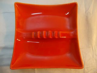 Large Atomic Orange & Red Mid Century Royal Haeger Ceramic Ashtray R1311